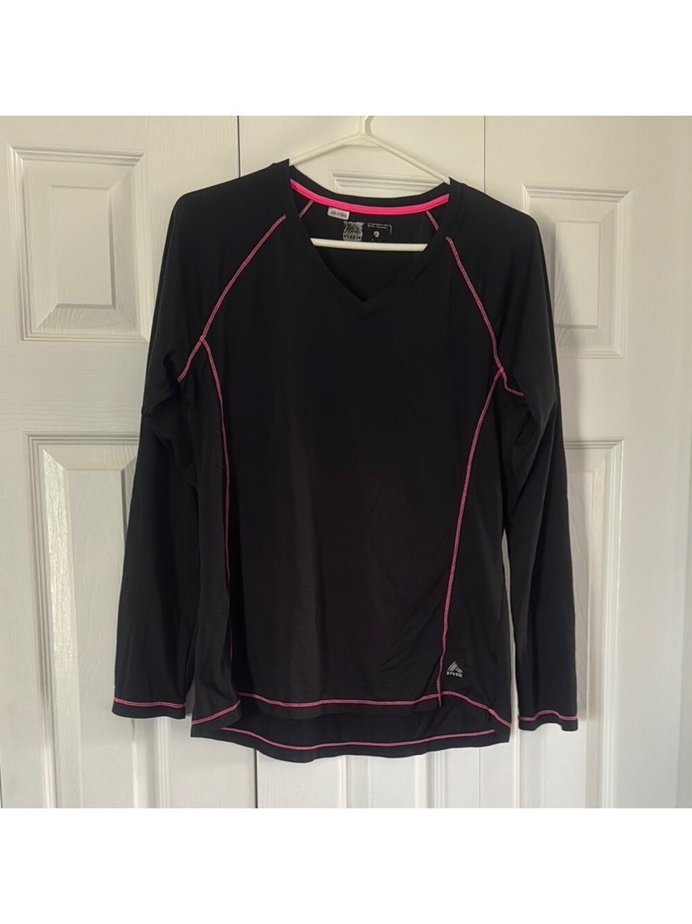 RBX Black and Pink Fitted Raglan Long Sleeve Tee